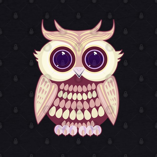 Pink Yellow Owl by adamzworld